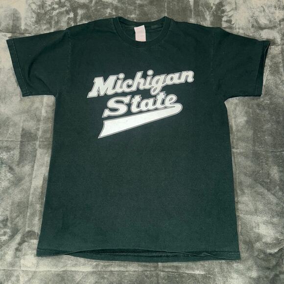 Fruit of the Loom MSU Michigan State Spartans Green T-Shirt Heavy Cotton Large - Picture 1 of 6